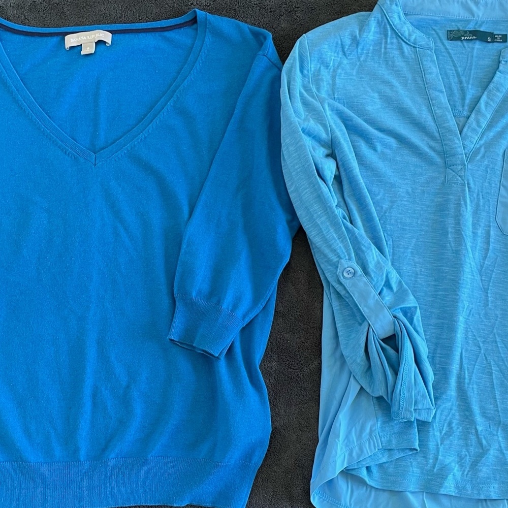 Banana Republic cropped sweater, Prana Shirt